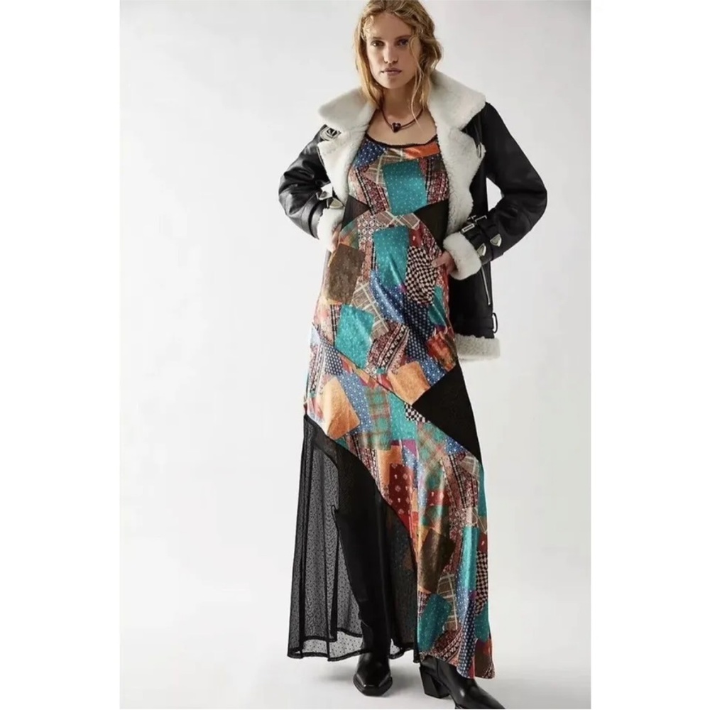 New Free People Parker Patchwork Midi Dress size Small